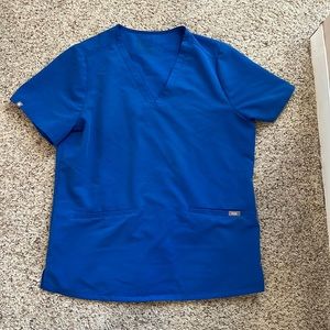 Royal blue two pocket Figs scrub top